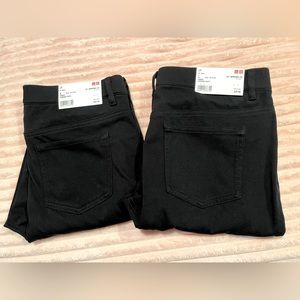 Lot 2x Uniqlo Black Jeggings Leggings Stretch Pants
